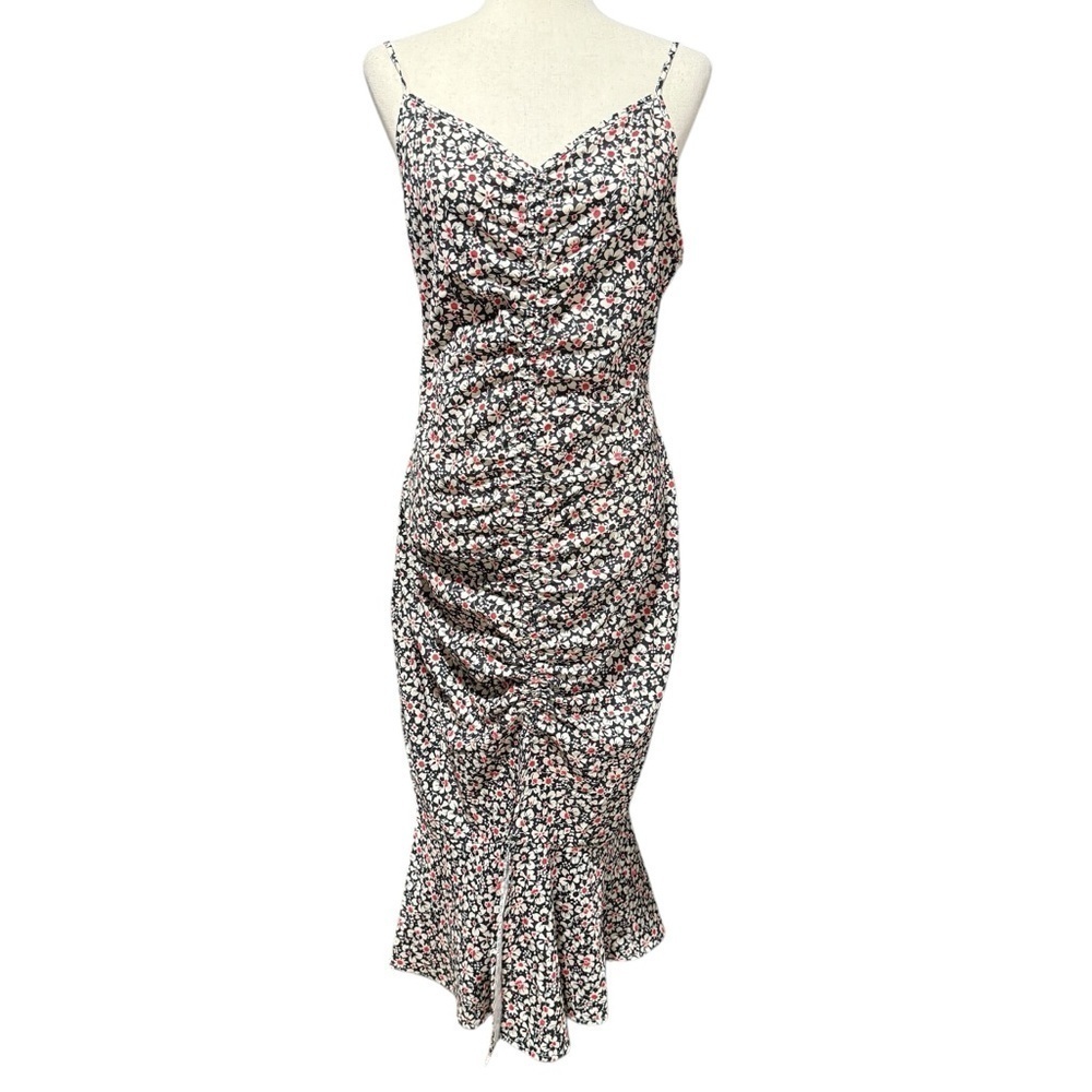 Cupshe Floral‎ Midi Slip Mermaid Dress Bodycon Large NWT Ruffled Sweetheart Neck